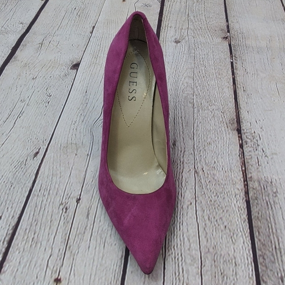 Guess Pointy Toe Pink Suede Shoes 6.5m - Picture 12 of 12
